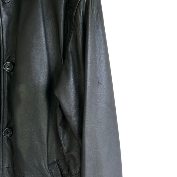 Oversized Boyfriend Black Lambskin Leather Coat Jacket Buttery Soft Quiet Luxury - Picture 11 of 13
